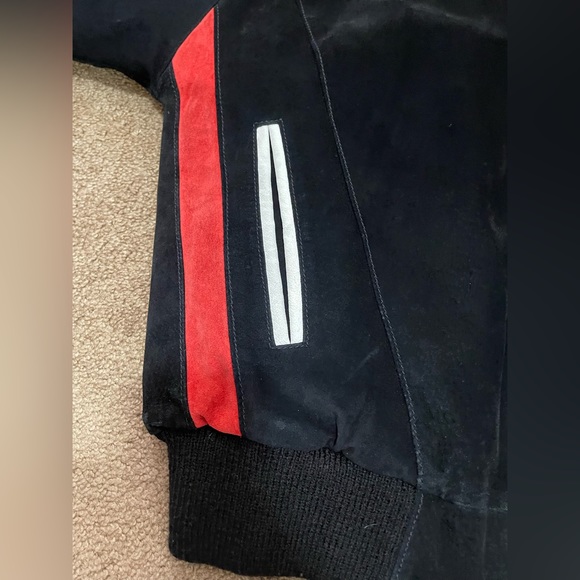 SPECTACULAR “PELLE CUIR” USA AMERICAN FLAG LEATHER & SUEDE VINTAGE JACKET SIZE S - Picture 10 of 16